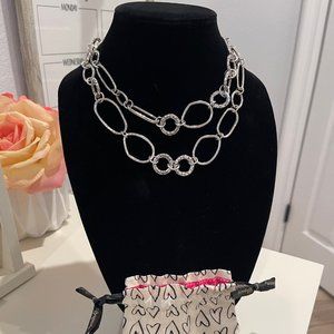 Brighton Pebble Link Silver Long Necklace